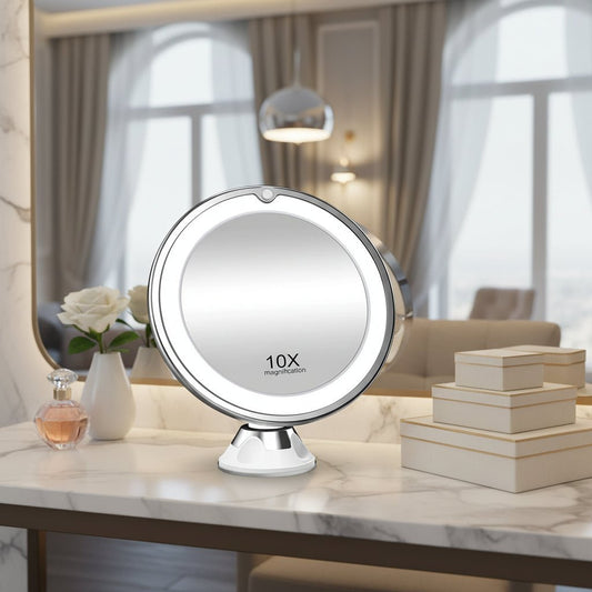 10X Magnifying Makeup Mirror with LED Light