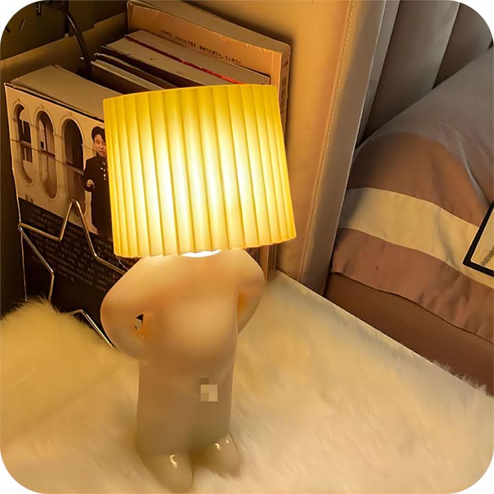 Character LED Table Lamp with Pleated Shade