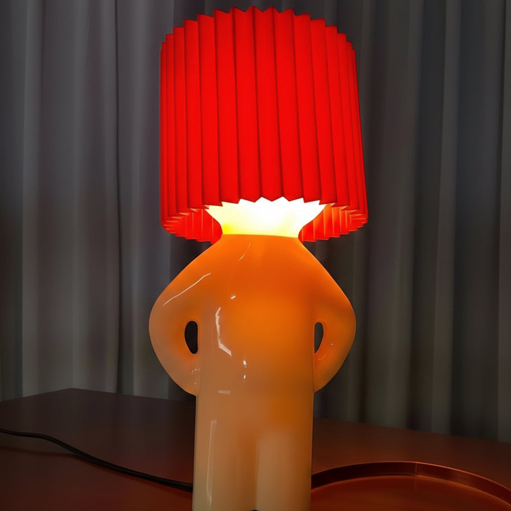 Character LED Table Lamp with Pleated Shade