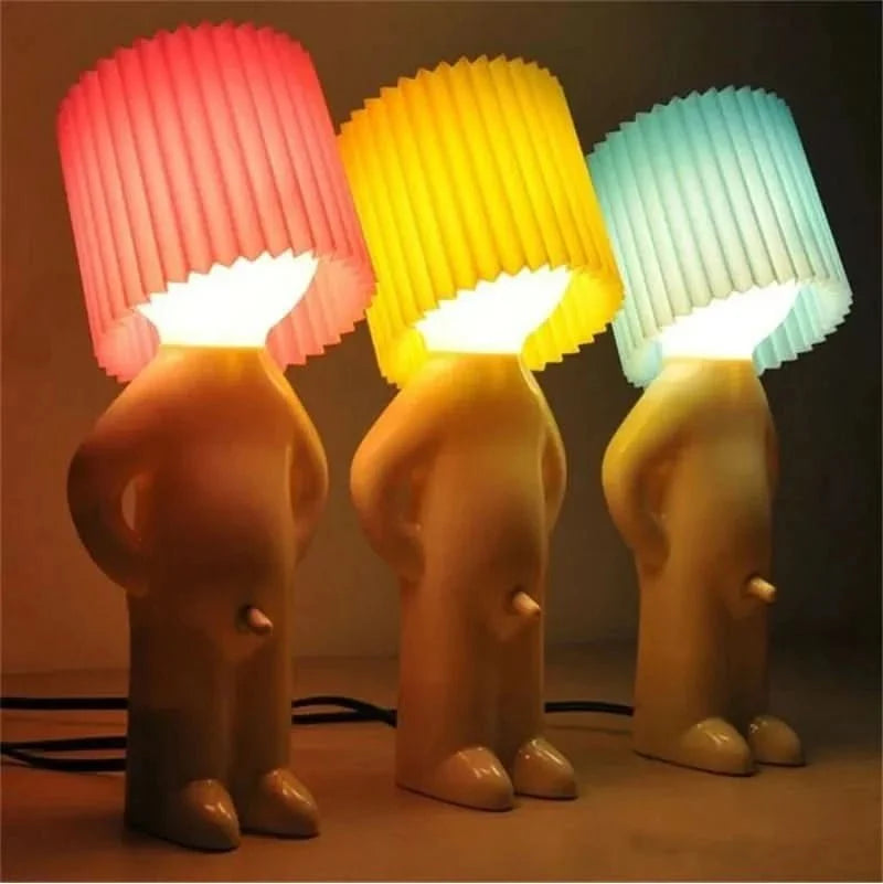 Character LED Table Lamp with Pleated Shade