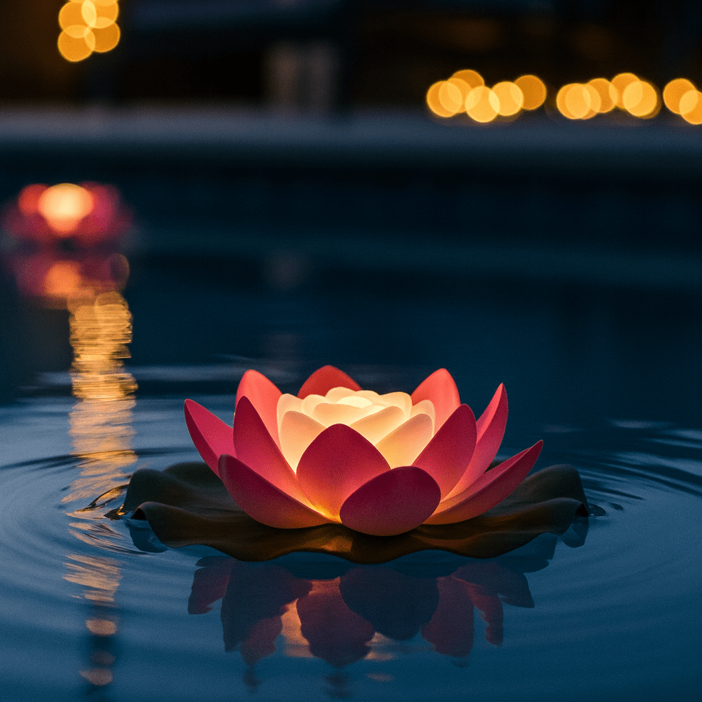 Floating LED Floral Pond Light