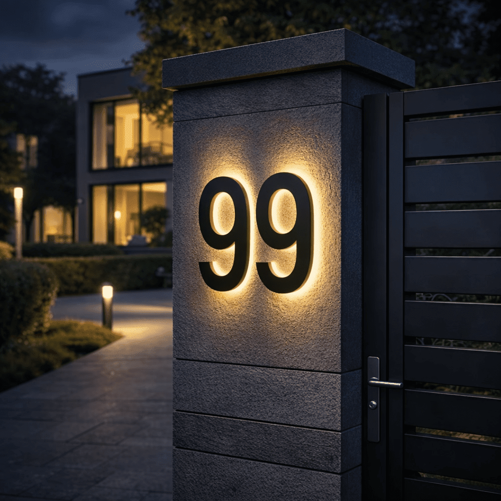 Customizable LED House Numbers with Backlight
