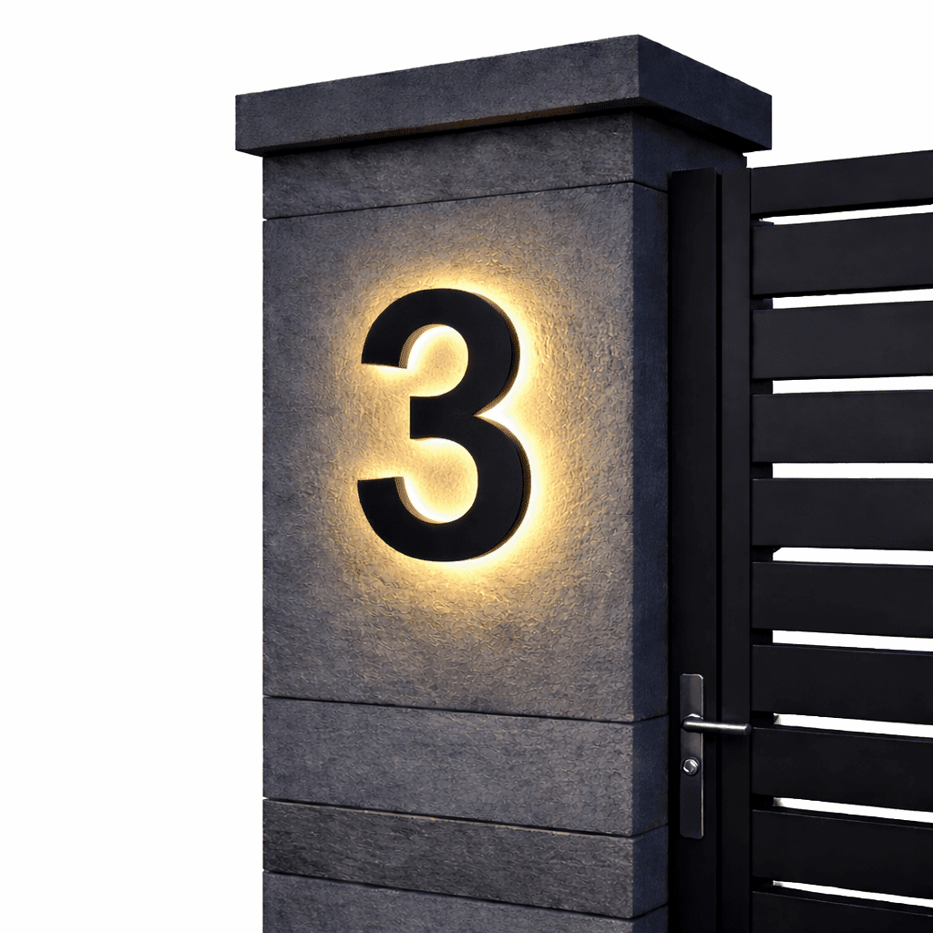 Customizable LED House Numbers with Backlight