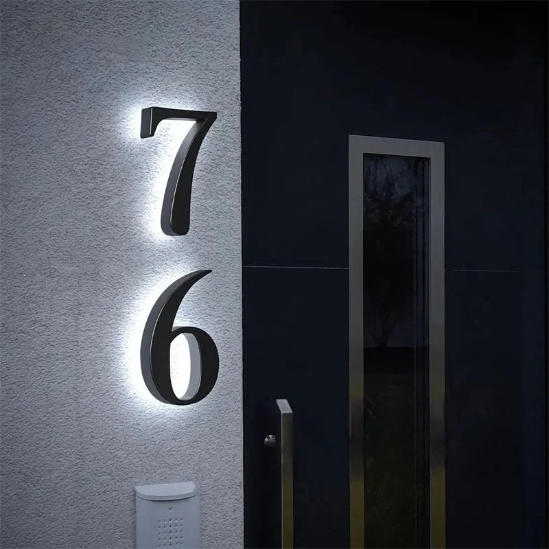 Customizable LED House Numbers with Backlight