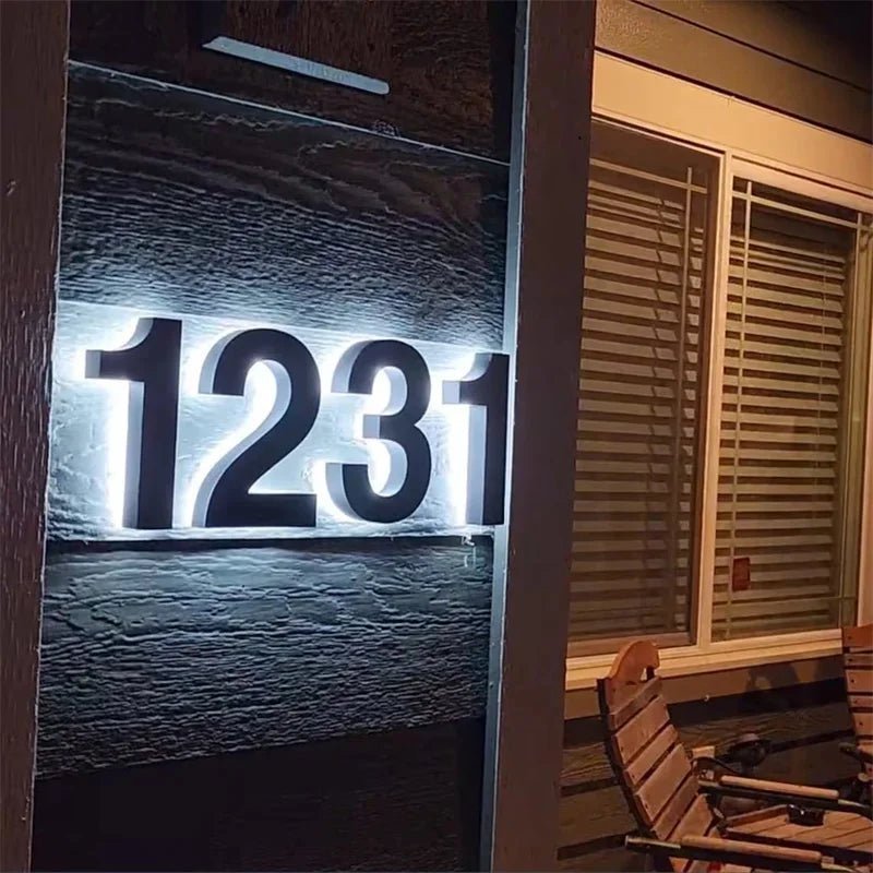 Customizable LED House Numbers with Backlight