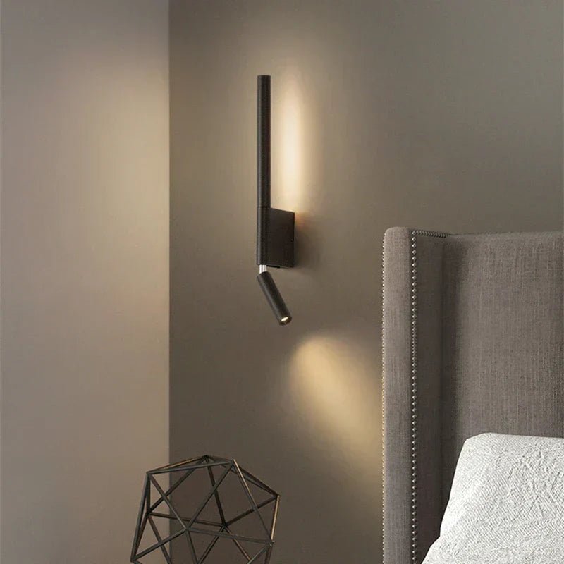 2-in-1 LED Bedside Wall Light with Adjustable Reading Spotlight