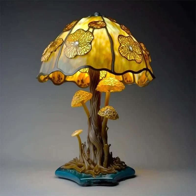 Decorative Mushroom Lamp with Flower Pattern