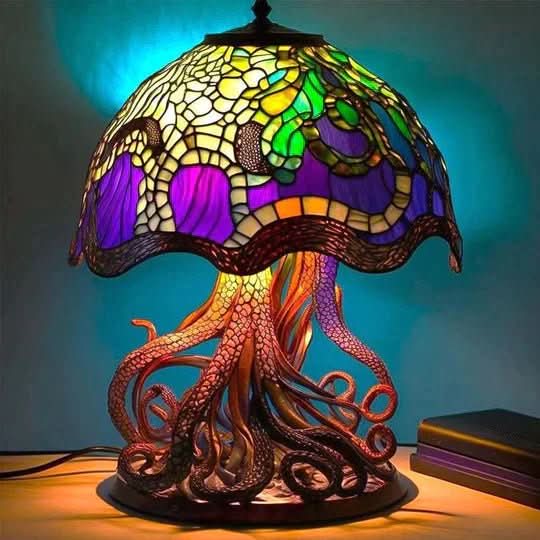 Decorative Mushroom Lamp with Flower Pattern