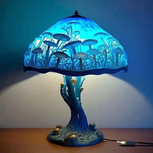 Decorative Mushroom Lamp with Flower Pattern