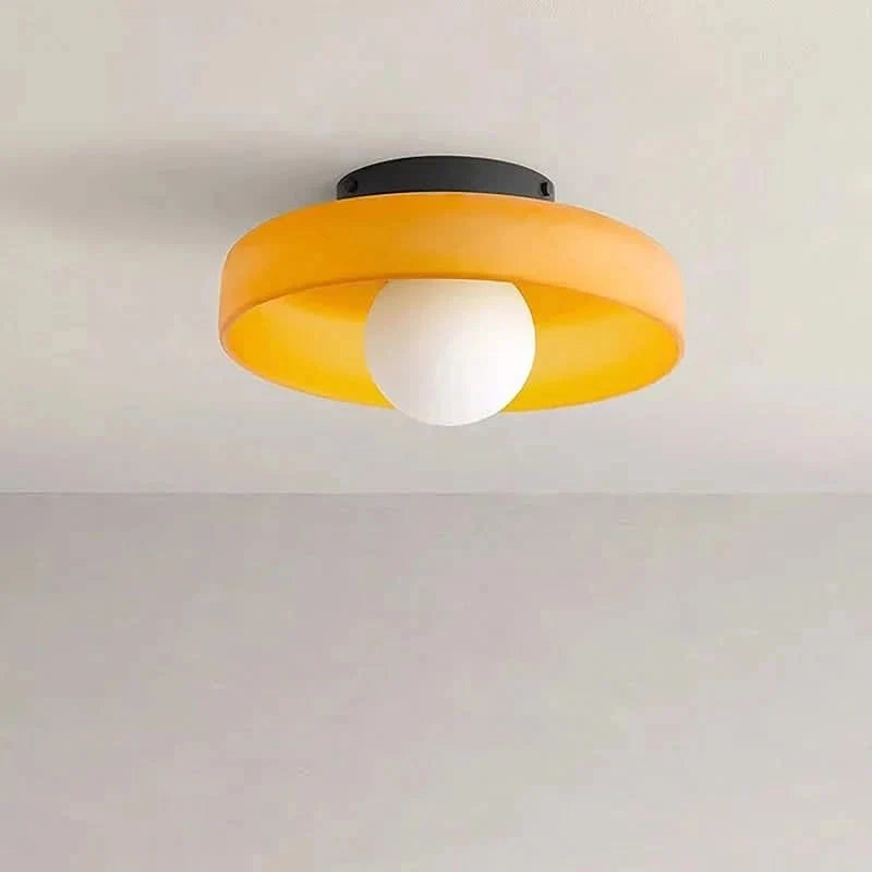 Modern Flush Mount Ceiling Light with Wide Dome Shade