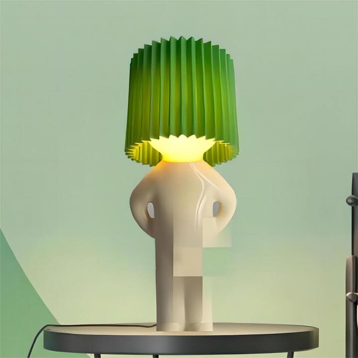 Character LED Table Lamp with Pleated Shade
