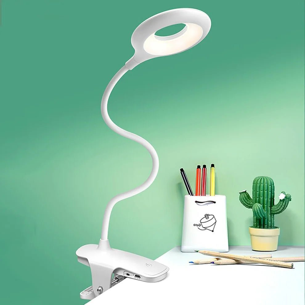 Clip-On LED Desk Lamp with Flexible Gooseneck