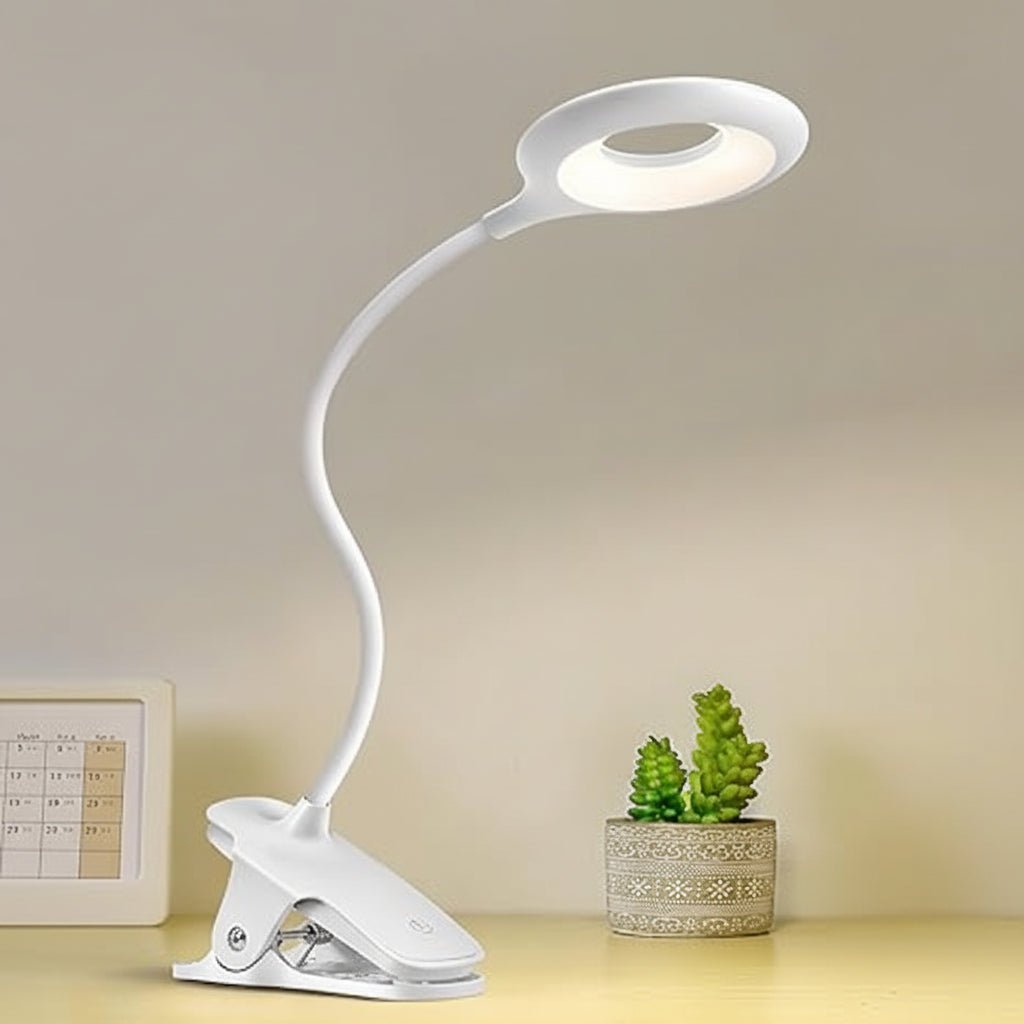 Clip-On LED Desk Lamp with Flexible Gooseneck