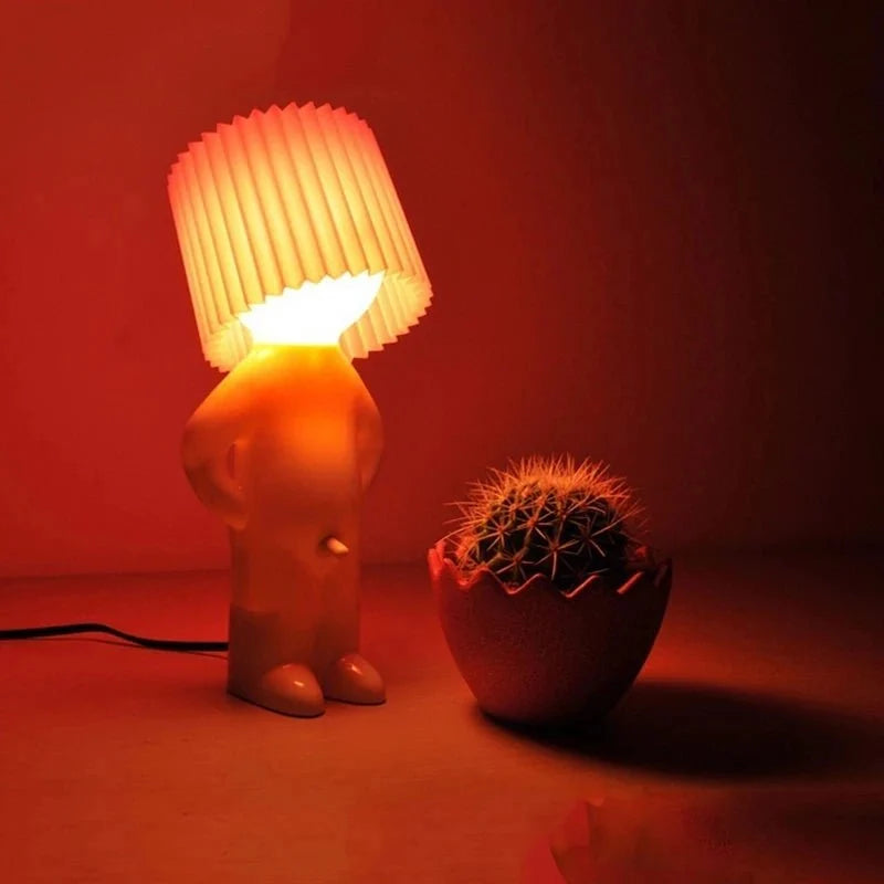Character LED Table Lamp with Pleated Shade