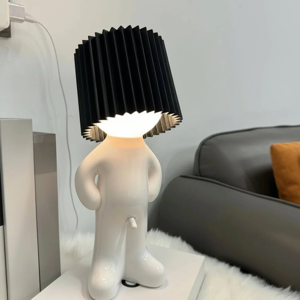 Character LED Table Lamp with Pleated Shade