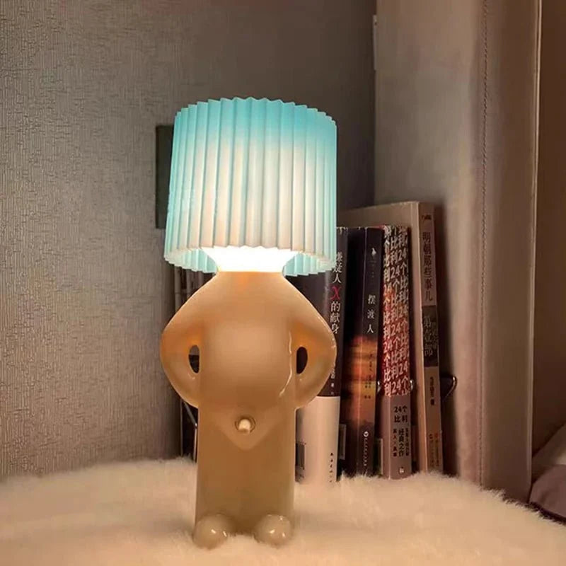 Character LED Table Lamp with Pleated Shade
