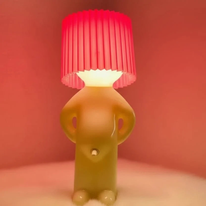 Character LED Table Lamp with Pleated Shade