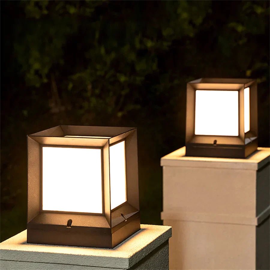 Modern Outdoor LED Square Pillar Light