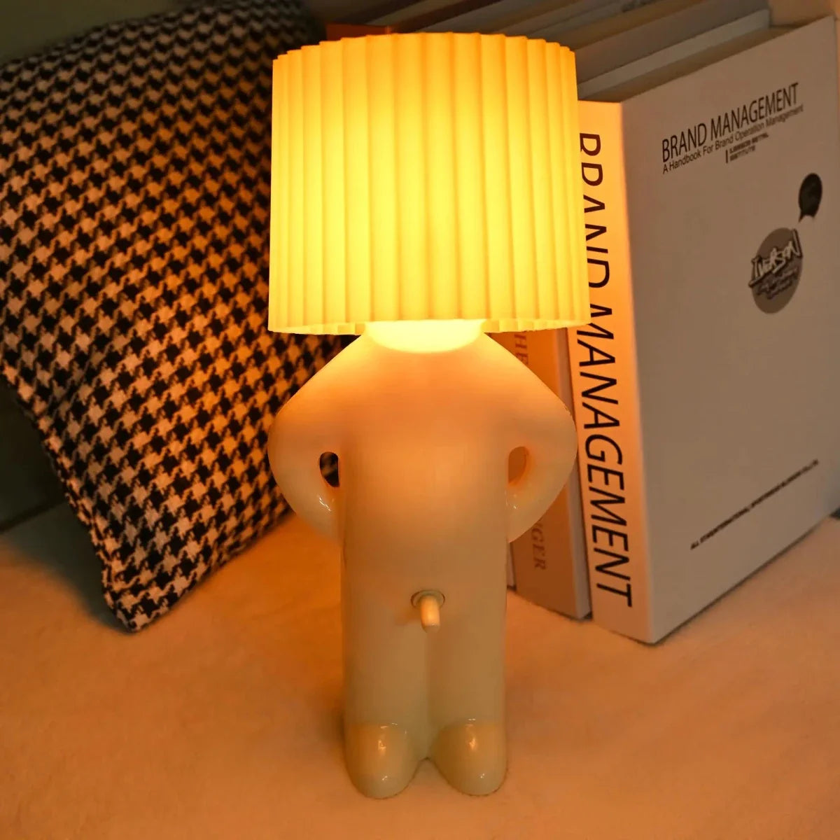 Character LED Table Lamp with Pleated Shade