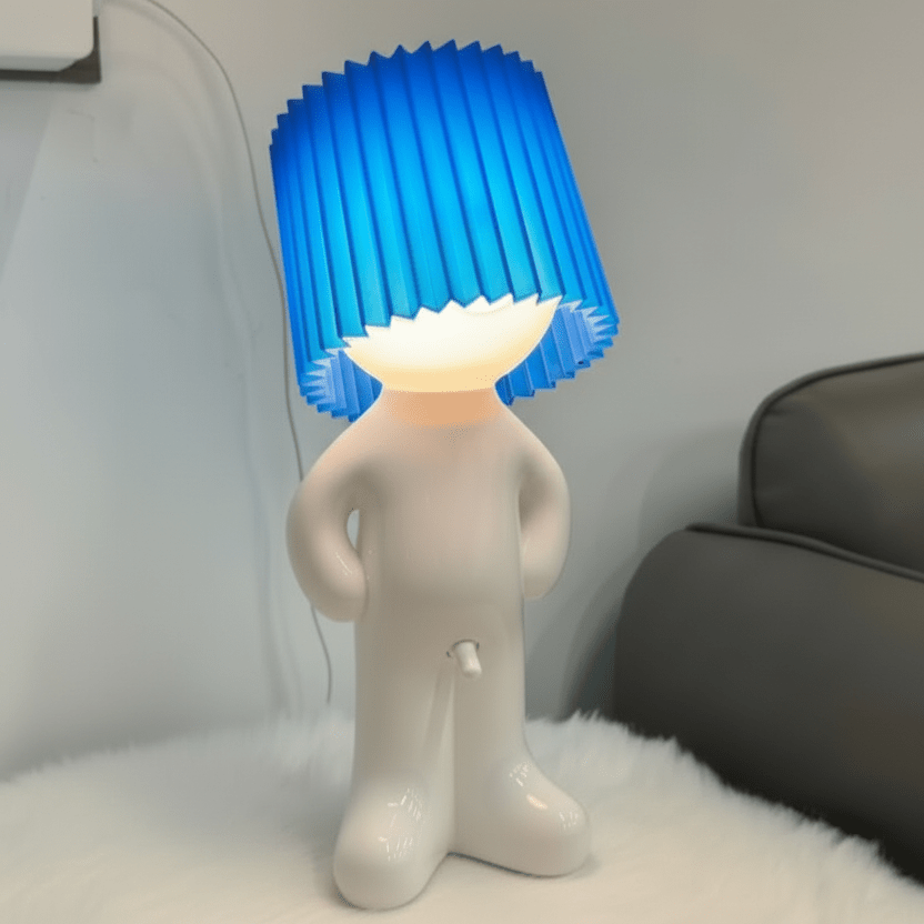 Character LED Table Lamp with Pleated Shade