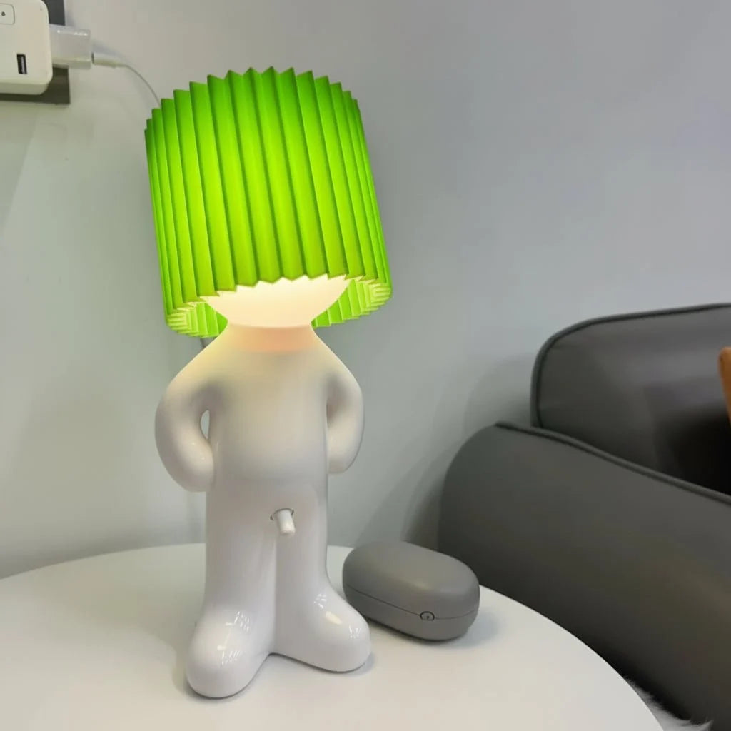 Character LED Table Lamp with Pleated Shade